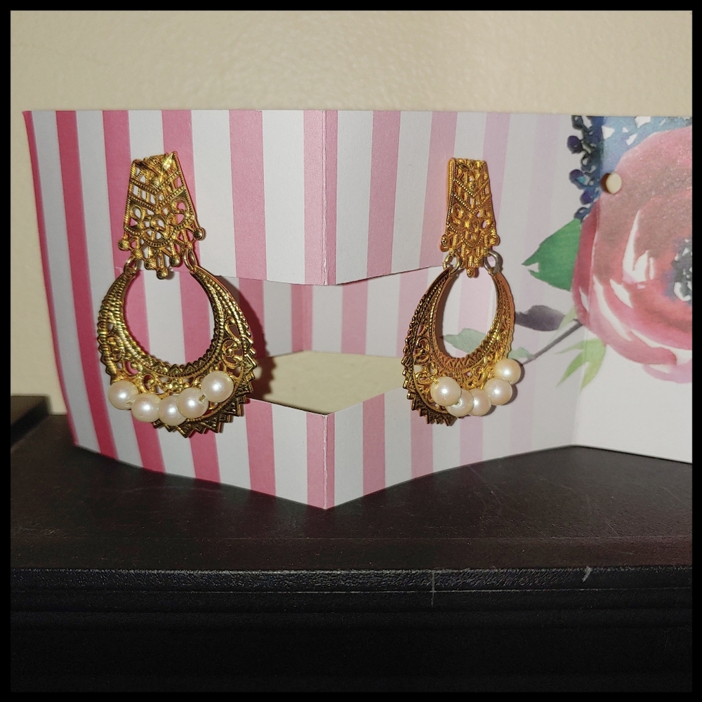 Chandbali Style Gold Tone Earrings
